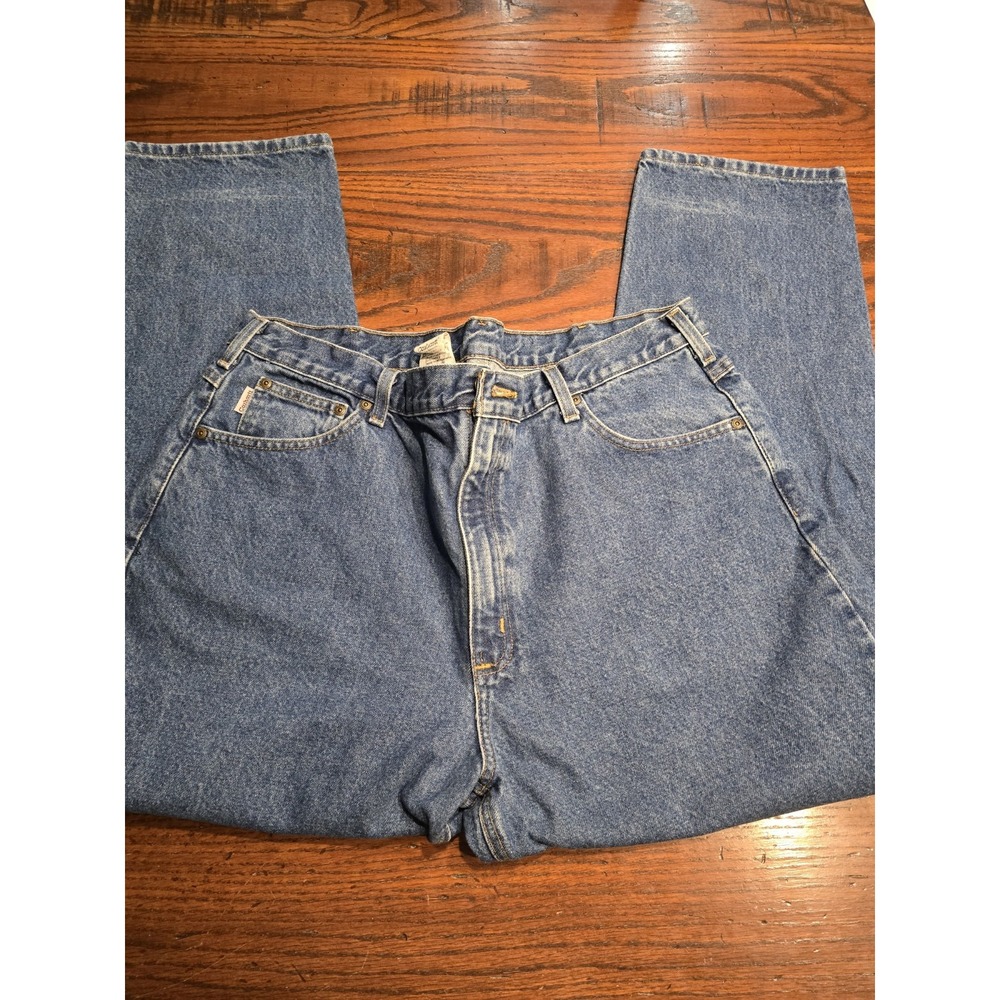 Carhartt B17 DST Relaxed Fit Jeans Mens 42x30 Blue Denim Workwear Pants - Picture 2 of 10